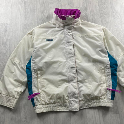 VINTAGE 00s COLUMBIA LIGHTWEIGHT BOMBER JACKET WHITE PINK