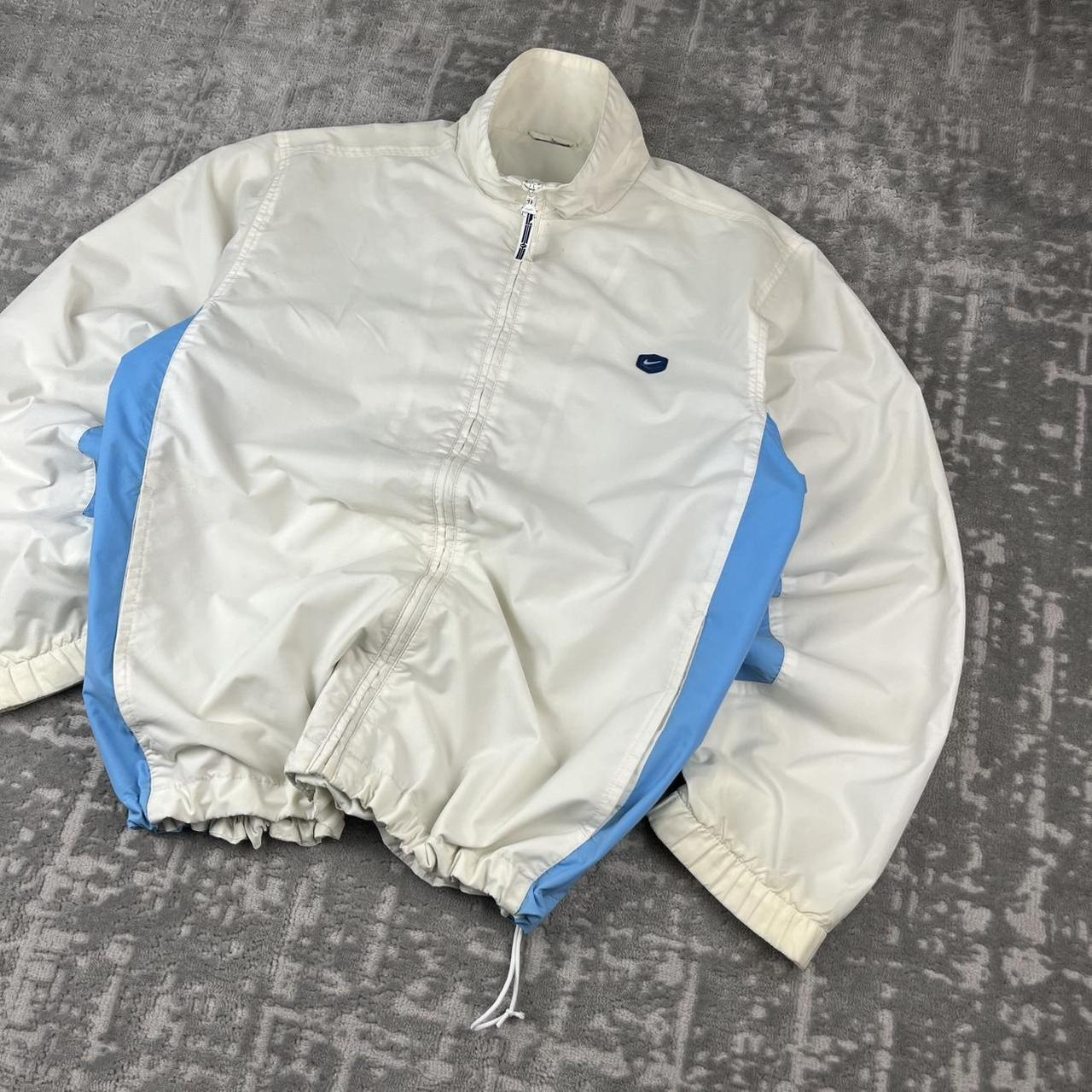 VINTAGE Y2K NIKE WINDBREAKER TRACKSUIT JACKET WHITE BLUE