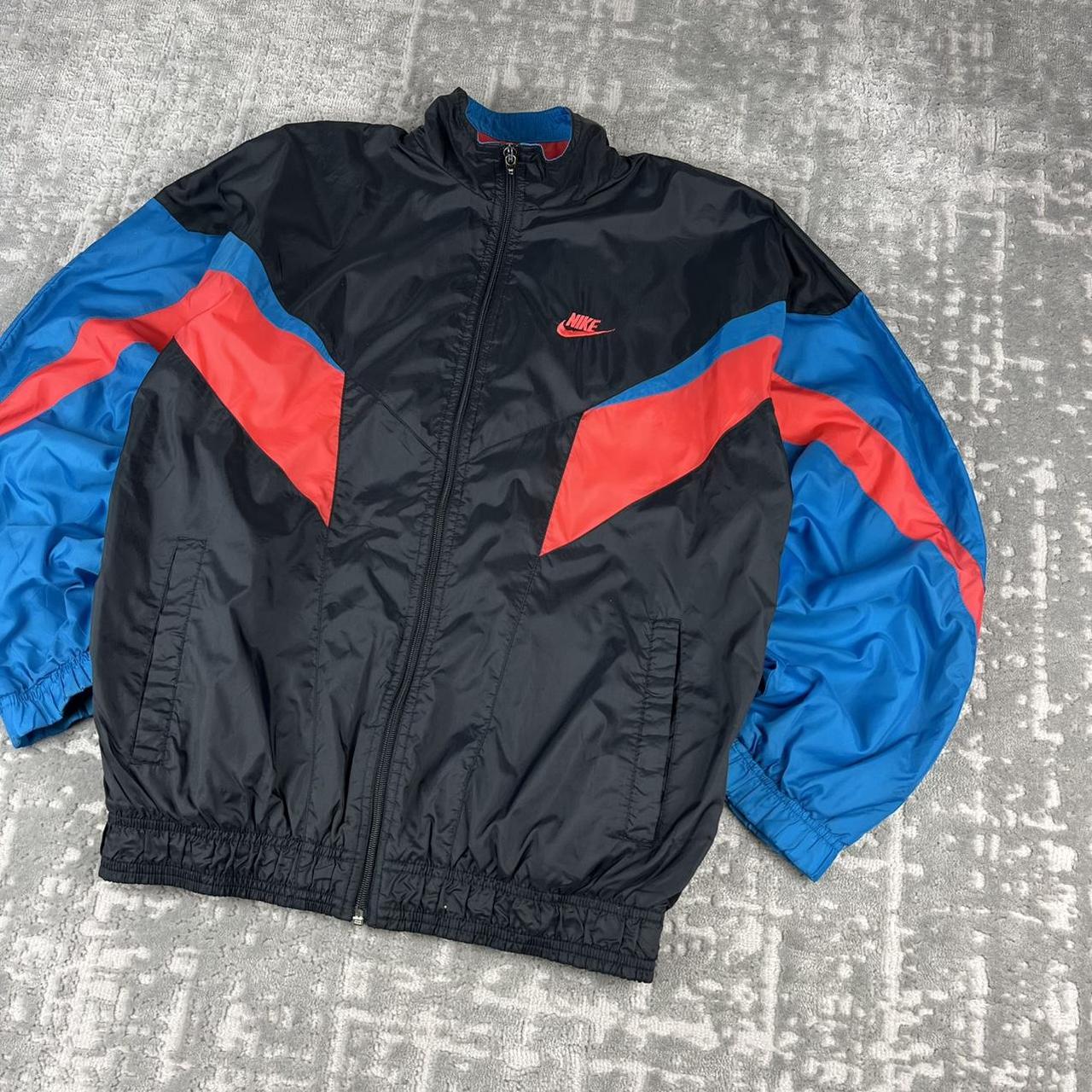 VINTAGE 90s NIKE WINDBREAKER SHELL TRACKSUIT JACKET BLACK