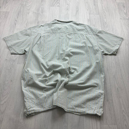 VINTAGE Y2K NAUTICA STRIPED SHORT SLEEVE SHIRT CREAM