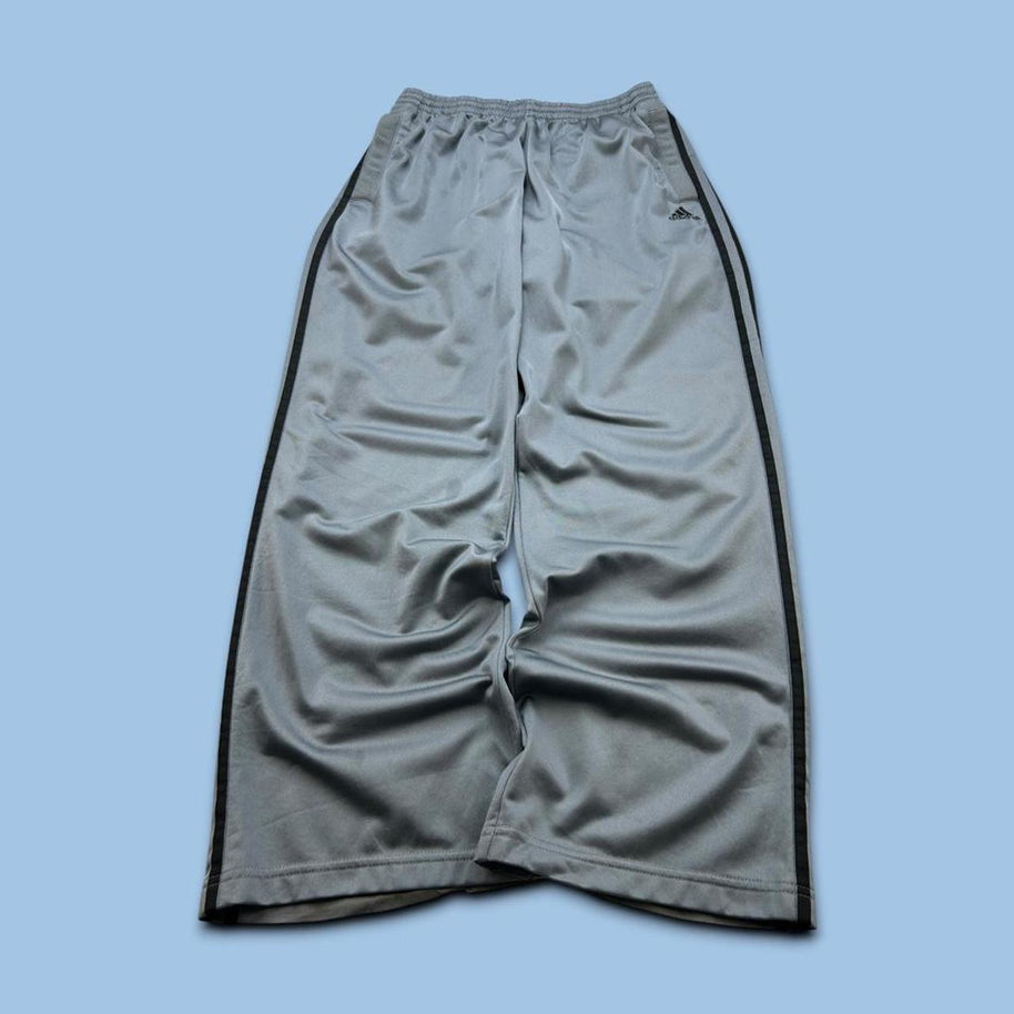VINTAGE Y2K ADIDAS SIDE STRIPE BAGGY TRACKSUIT BOTTOMS GREY
