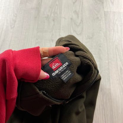 VINTAGE Y2K QUIKSILVER ZIP GRAPHIC HOODIE BROWN