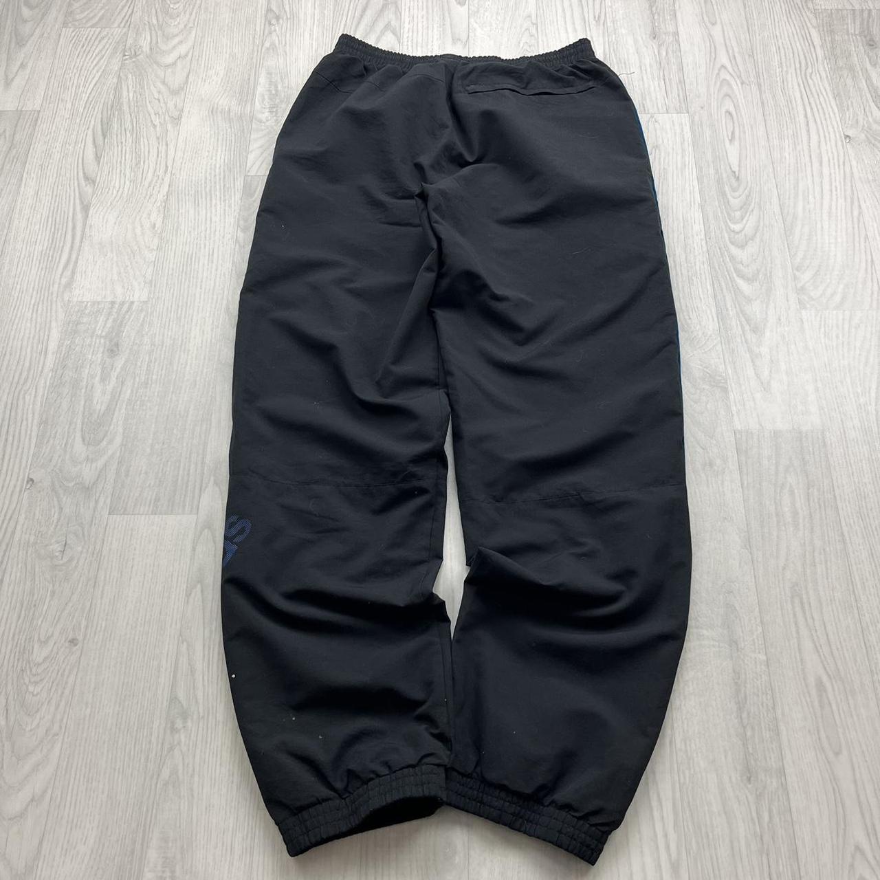 VINTAGE Y2K ADIDAS SIDE STRIPE BAGGY TRACKSUIT BOTTOMS BLACK