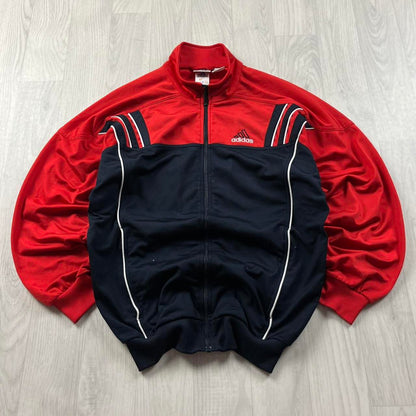 VINTAGE 90s ADIDAS ZIP UP TRACK JACKET RED