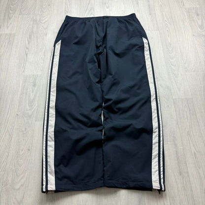 VINTAGE Y2K ADIDAS WIDE LEG TRACKSUIT BOTTOMS NAVY