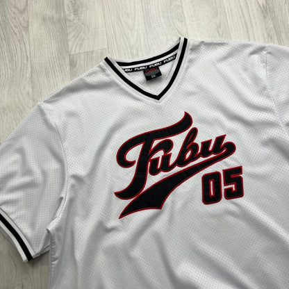 VINTAGE Y2K FUBU JERSEY T SHIRT WHITE