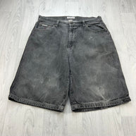 VINTAGE Y2K BLUE RIDGE BAGGY EMBROIDERED JORTS FADED BLACK