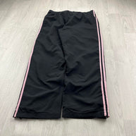 VINTAGE Y2K ADIDAS BAGGY TRACKSUIT BOTTOMS BLACK / PINK