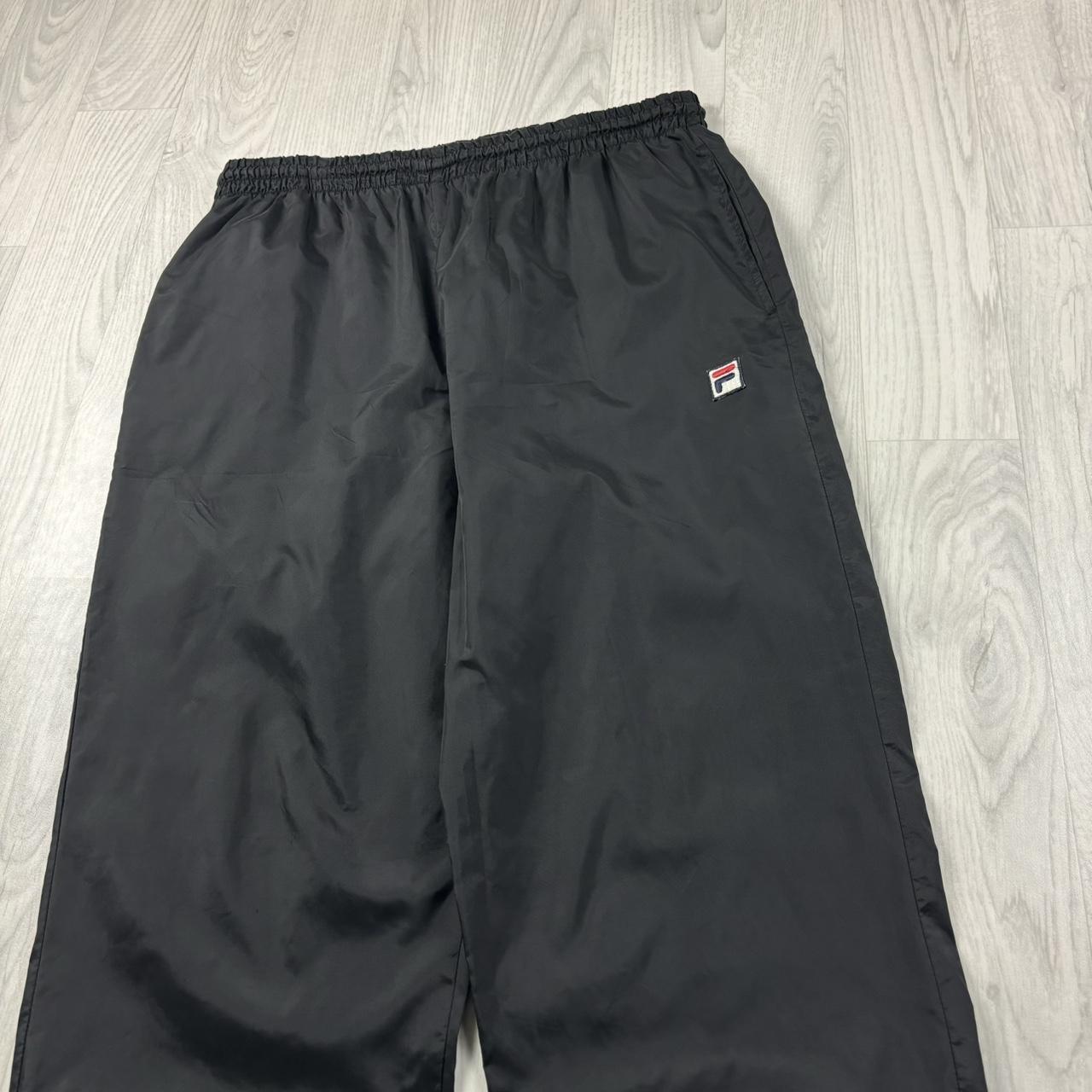 VINTAGE Y2K FILA BAGGY SHELL TRACKSUIT BOTTOMS BLACK