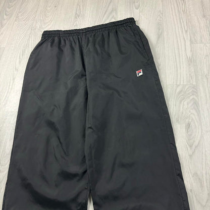 VINTAGE Y2K FILA BAGGY SHELL TRACKSUIT BOTTOMS BLACK