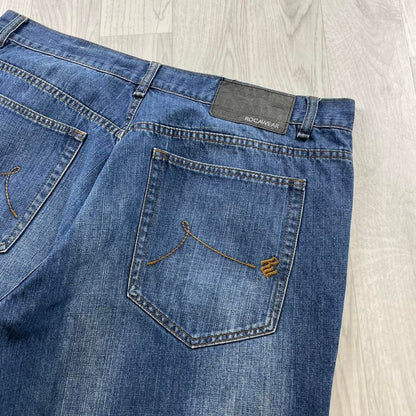 VINTAGE ROCAWEAR BAGGY LOOSE HIP HOP JORTS NAVY BLUE (38w)