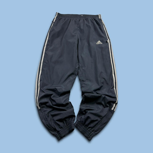 VINTAGE Y2K ADIDAS BAGGY TRACKSUIT BOTTOMS NAVY / GREY