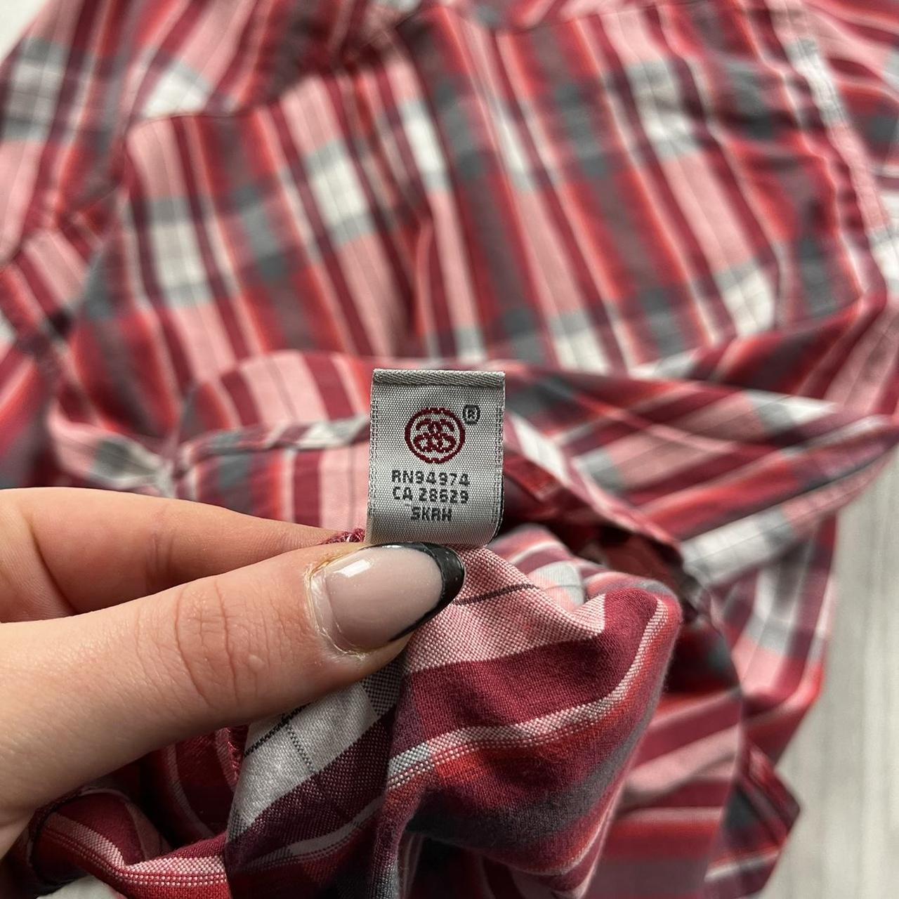 VINTAGE Y2K STUSSY SHORT SLEEVE PLAID CHECKERED SHIRT RED