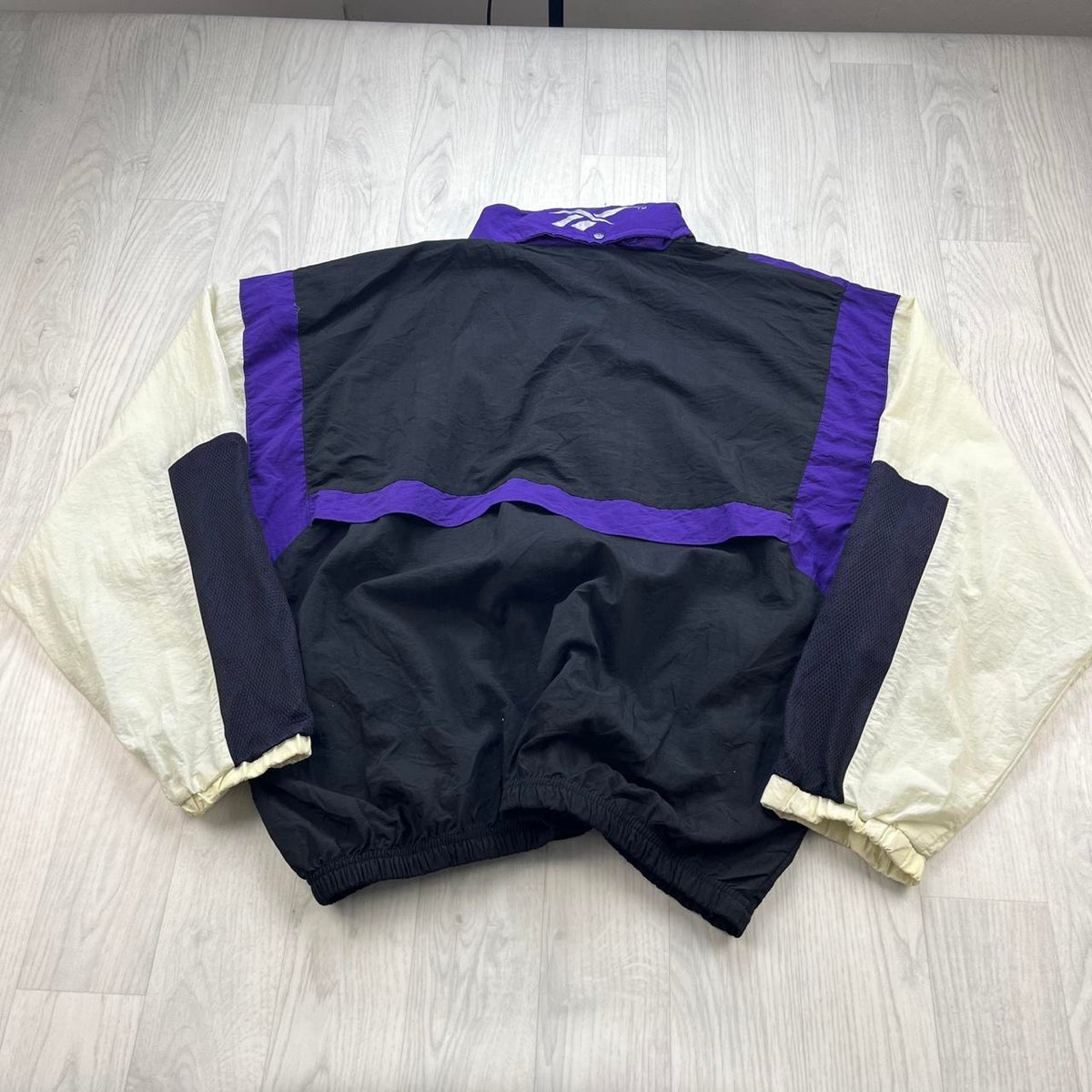 VINTAGE 90s REEBOK WINDBREAKER TRACK JACKET BLACK