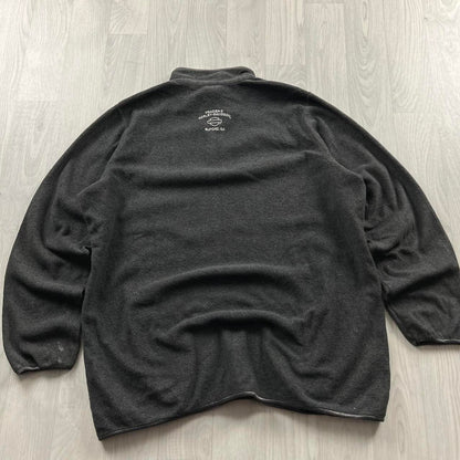 VINTAGE Y2K HARLEY DAVIDSON QUARTER ZIP FLEECE SWEATSHIRT GREY