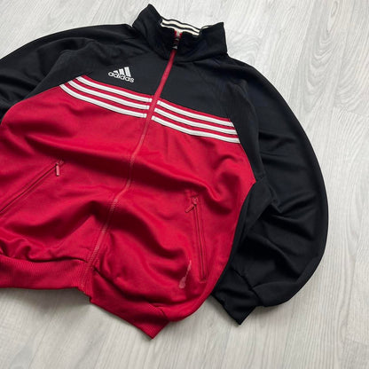 VINTAGE 90s ADIDAS BOXY TRACKSUIT JACKET RED / BLACK