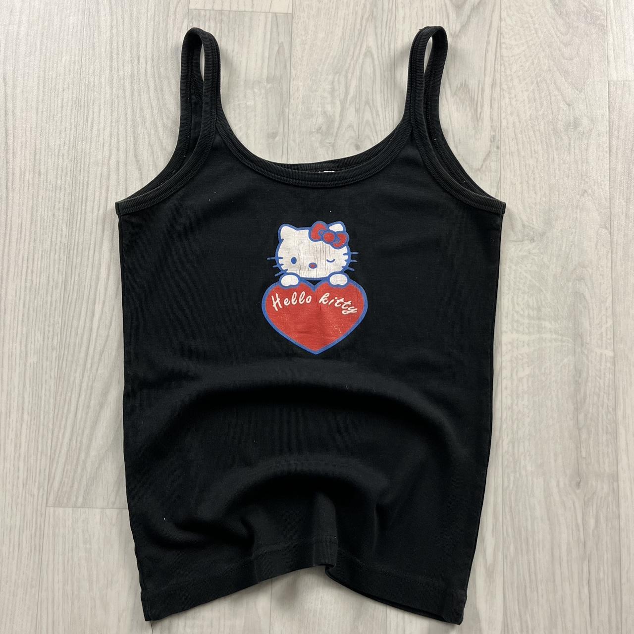 VINTAGE Y2K HELLO KITTY GRAPHIC VEST TOP BLACK