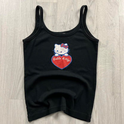 VINTAGE Y2K HELLO KITTY GRAPHIC VEST TOP BLACK