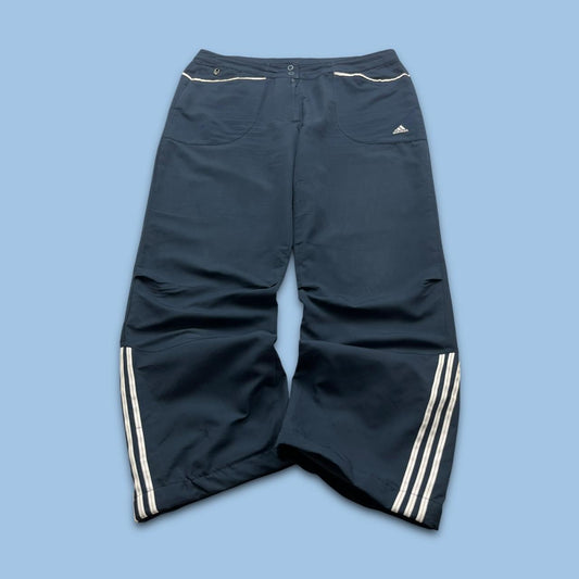 VINTAGE Y2K ADIDAS LOW RISE TECHNICAL BAGGY TRACKSUIT BOTTOMS NAVY
