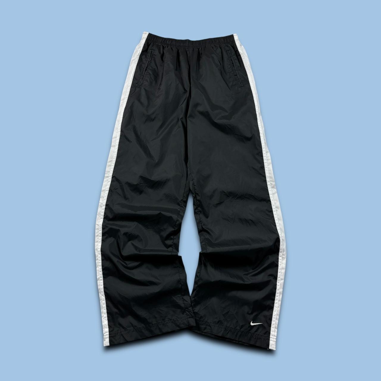 VINTAGE Y2K NIKE BAGGY SHELL TRACKSUIT BOTTOMS BLACK