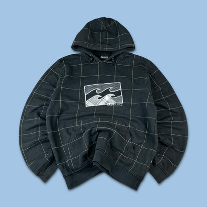 VINTAGE Y2K BILLABONG CHECKERED GRAPHIC HOODIE BLACK