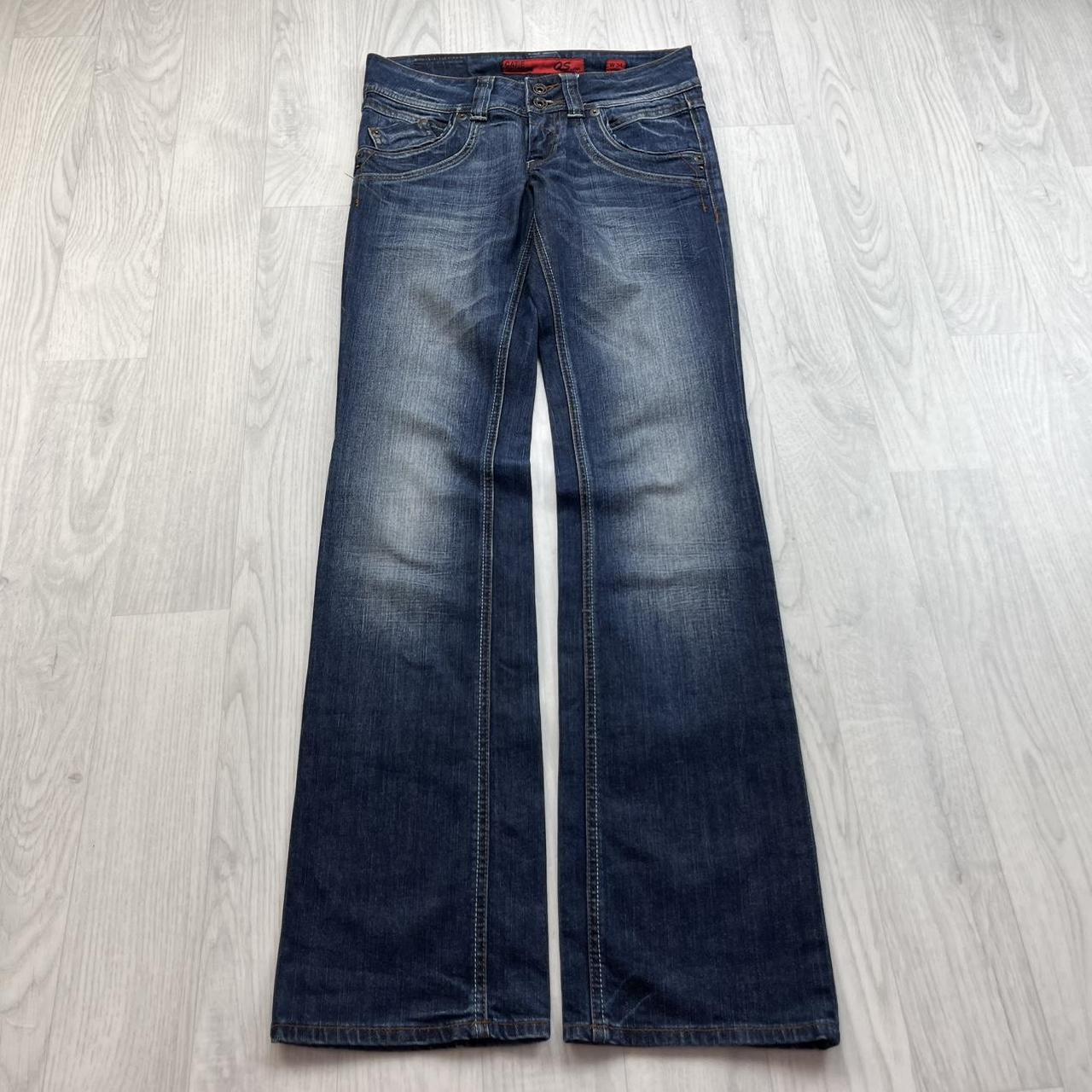 VINTAGE Y2K S OLIVER QS CATIE LOW RISE SLIM BOOTCUT JEANS NAVY BLUE