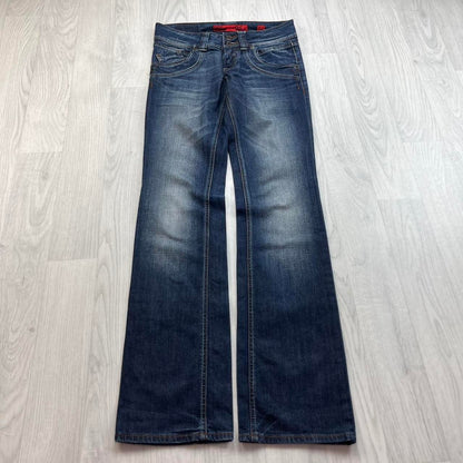 VINTAGE Y2K S OLIVER QS CATIE LOW RISE SLIM BOOTCUT JEANS NAVY BLUE