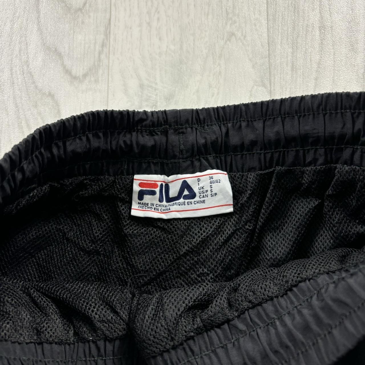VINTAGE Y2K FILA STRAIGHT LEG BAGGY TRACKSUIT BOTTOMS BLACK