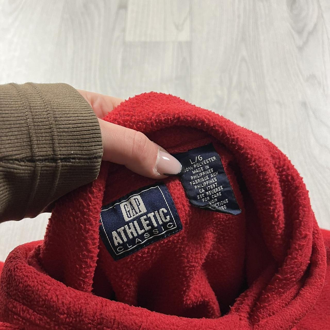 VINTAGE Y2K GAP SPELL OUT FLEECE HOODIE RED