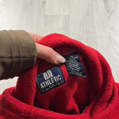 VINTAGE Y2K GAP SPELL OUT FLEECE HOODIE RED