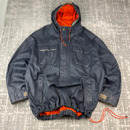 VINTAGE Y2K GAP TECHNICAL UTILITY HOODED WADING JACKET NAVY
