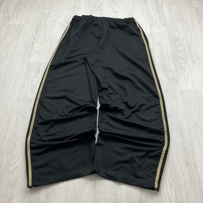 VINTAGE 90s ADIDAS SIDE STRIPE BAGGY TRACKSUIT BOTTOMS BLACK