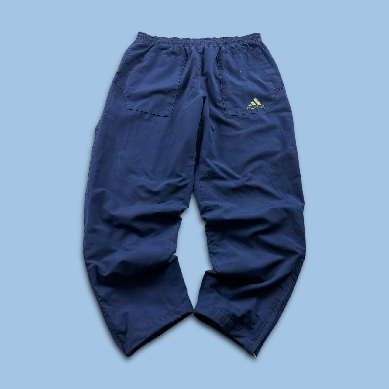 VINTAGE Y2K ADIDAS BAGGY TRACKSUIT BOTTOMS NAVY