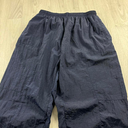 VINTAGE 90s ADIDAS BAGGY SHELL TRACKSUIT BOTTOMS NAVY