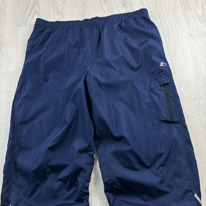 VINTAGE Y2K STARTER WIDE LEG BAGGY TRACKSUIT BOTTOMS NAVY