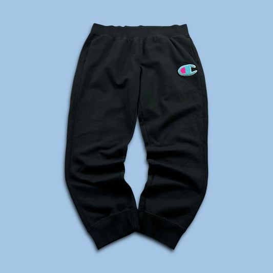 VINTAGE CHAMPION REVERSE WEAVE BAGGY COTTON SWEATPANTS BLACK