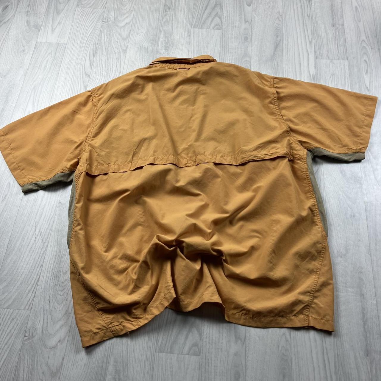 VINTAGE Y2K UTILITY CARGO SHORT SLEEVE SHIRT ORANGE TAN