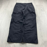 VINTAGE Y2K DICKIES 874 WIDE LEG CARGO TROUSERS BLACK