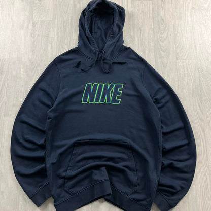 VINTAGE Y2K NIKE SPELL OUT HOODIE NAVY