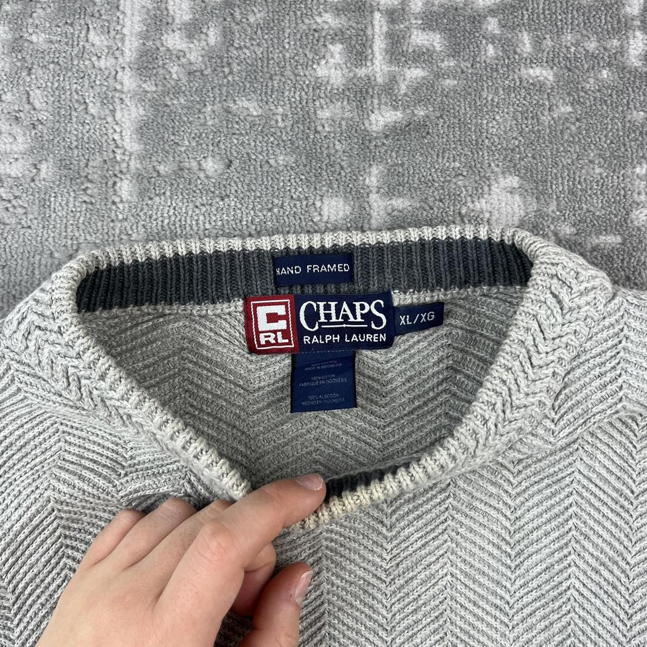 VINTAGE Y2K CHAPS RIBBED CHUNKY ESSENTIAL KNITTED JUMPER GREY
