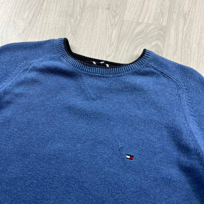 VINTAGE Y2K TOMMY HILFIGER KNITTED JUMPER BLUE