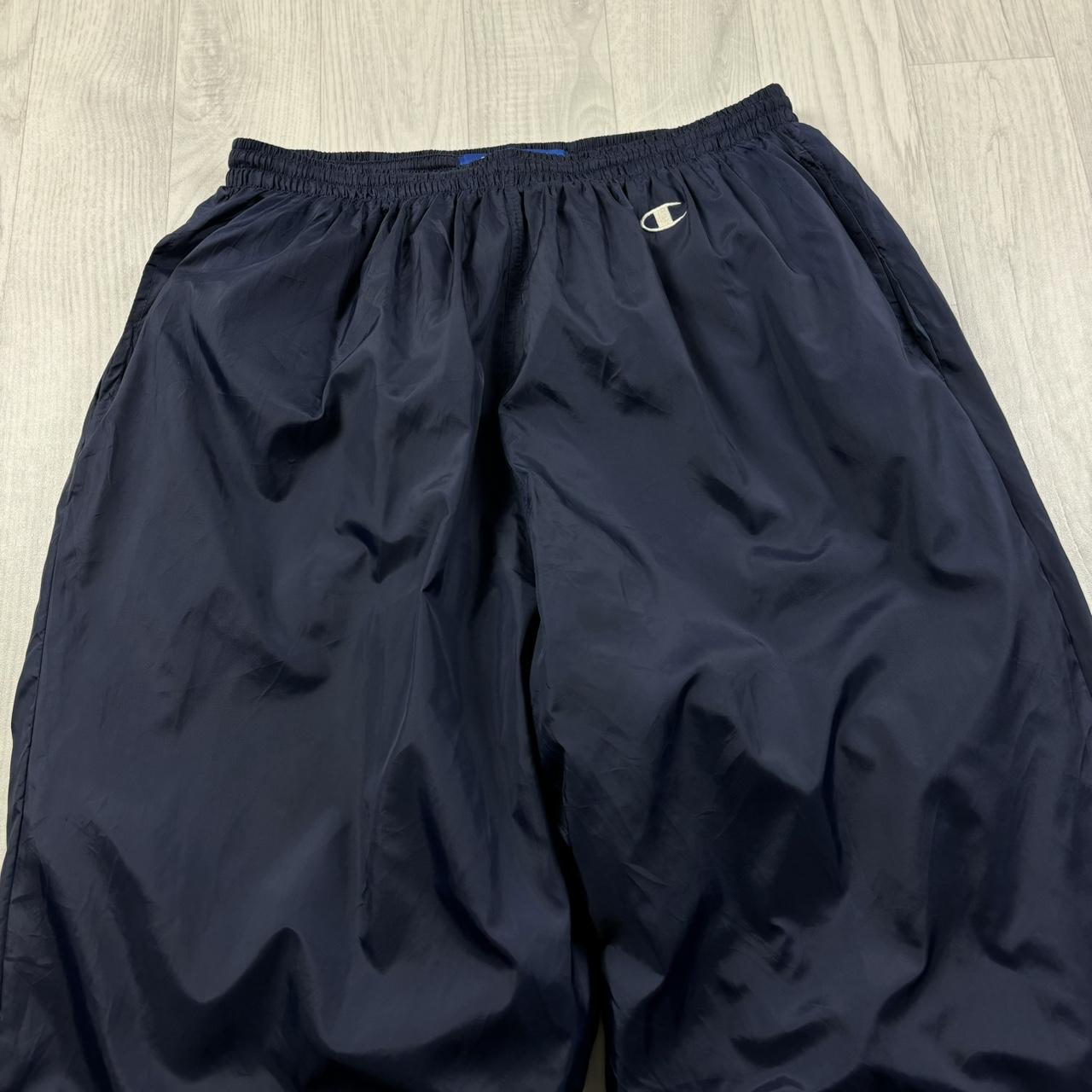 VINTAGE Y2K CHAMPION BAGGY SHELL TRACKSUIT BOTTOMS NAVY