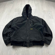 VINTAGE Y2K WALLS ACTIVE HOODED WORKWEAR BOMBER JACKET BLACK