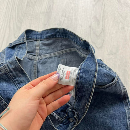 VINTAGE 00s WRANGLER BAGGY LOOSE CARPENTER JORTS BLUE