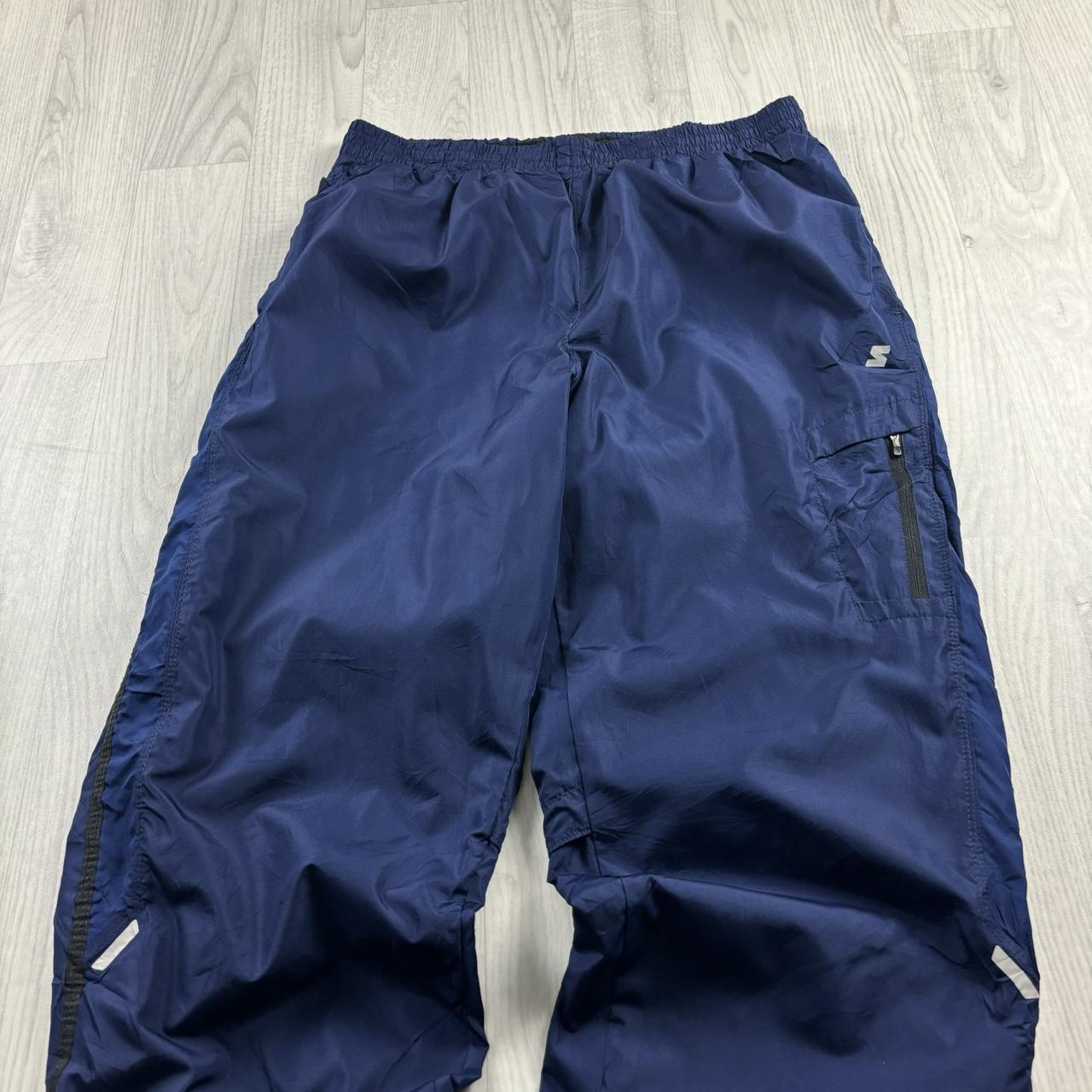 VINTAGE Y2K STARTER BAGGY TRACKSUIT BOTTOMS NAVY