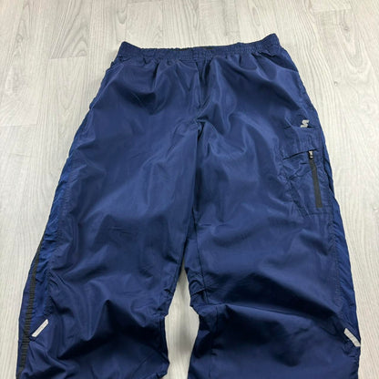 VINTAGE Y2K STARTER BAGGY TRACKSUIT BOTTOMS NAVY