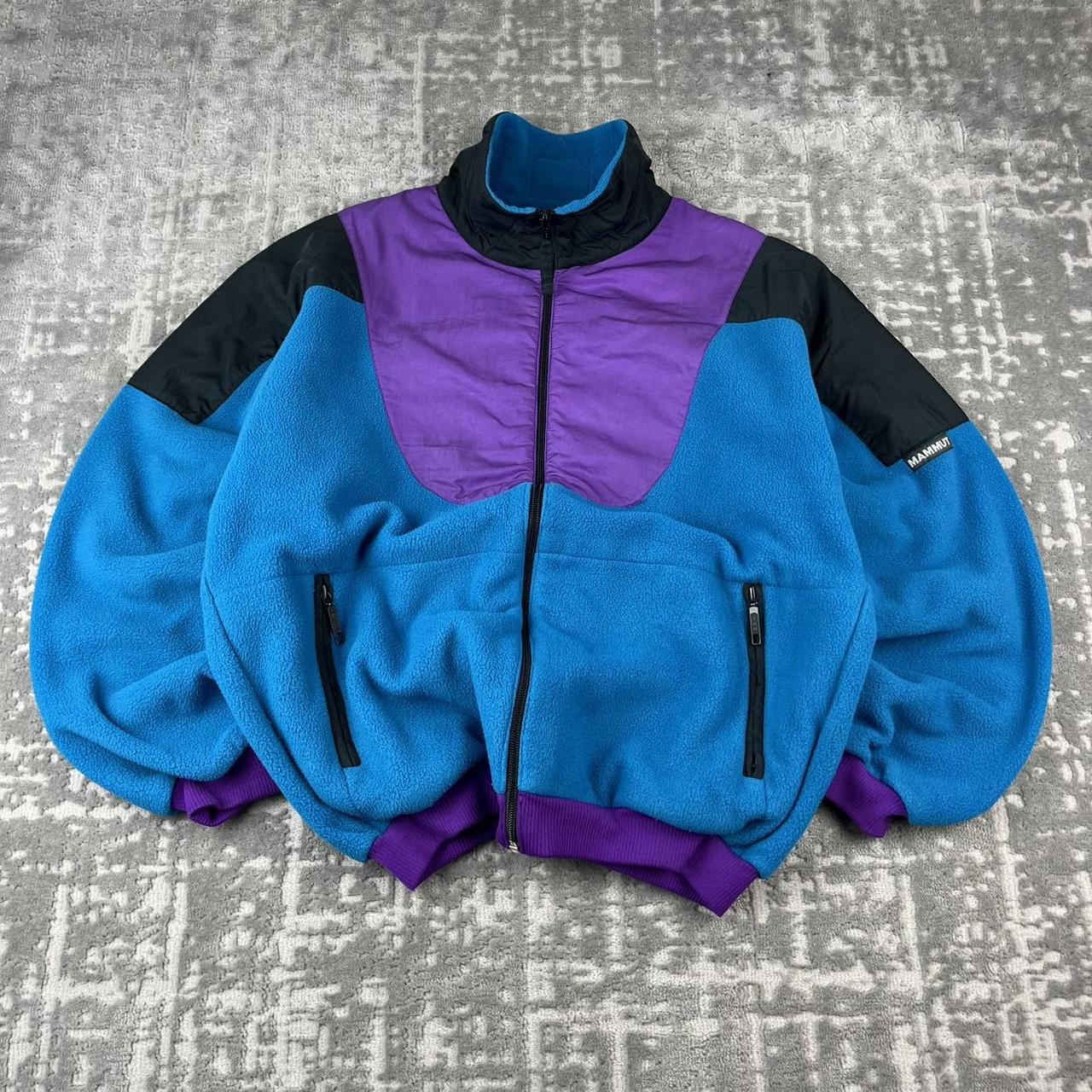VINTAGE 90s MAMMUT PANELLED ZIP UP FLEECE BLUE PURPLE