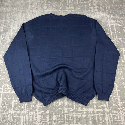 VINTAGE Y2K IZOD LIGHT KNITTED JUMPER NAVY