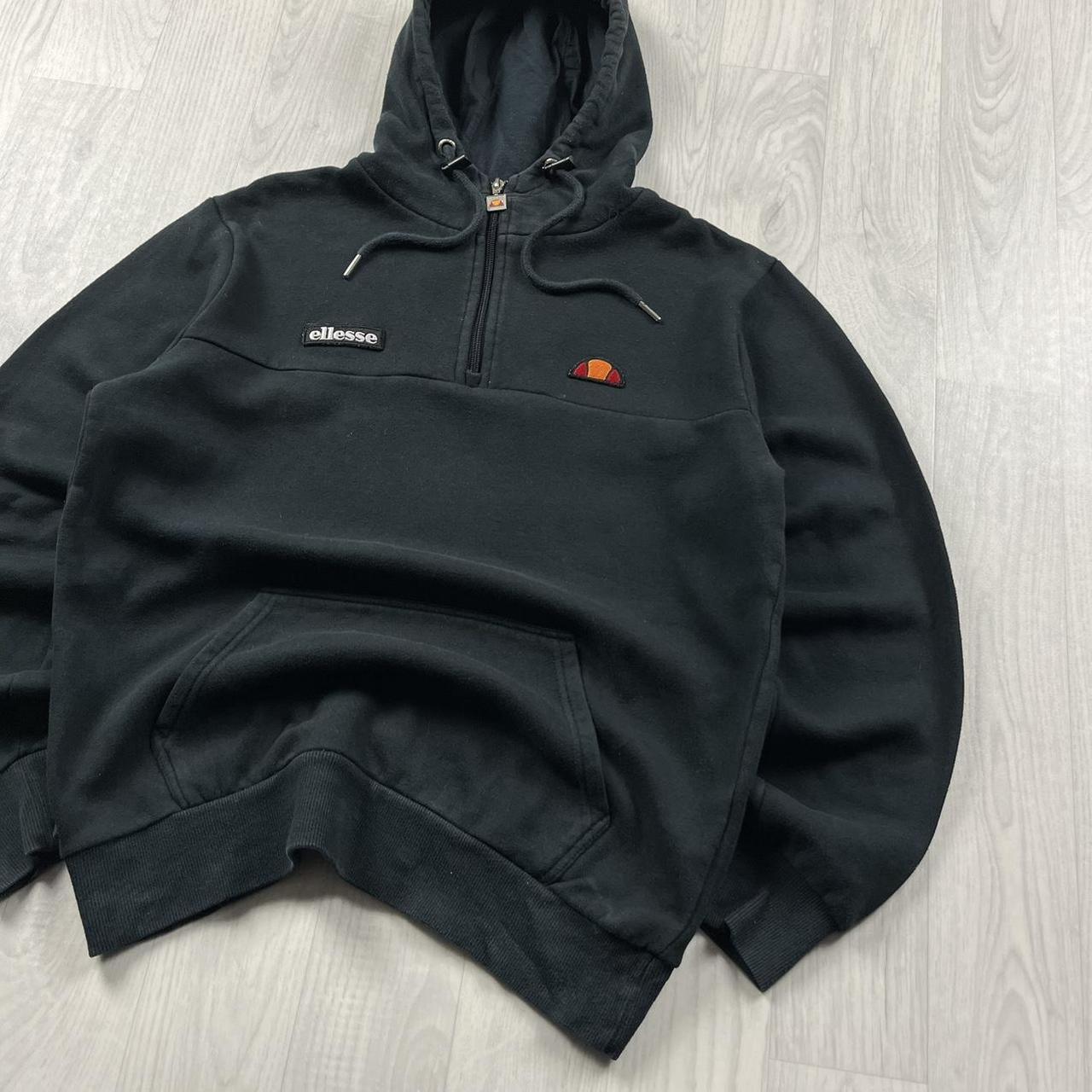 VINTAGE Y2K ELLESSE QUARTER ZIP HOODIE BLACK