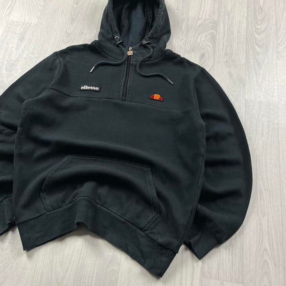 VINTAGE Y2K ELLESSE QUARTER ZIP HOODIE BLACK